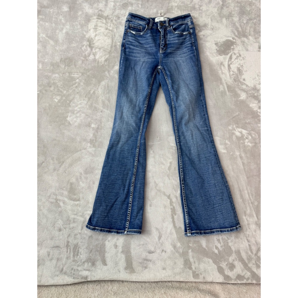 BKE Billie Slim Fit High Rise Bootcut Jeans Medium Wash 25x29.5 Distressed